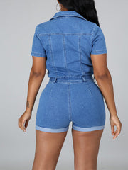 Zip-Front Tied Romper Ins Street