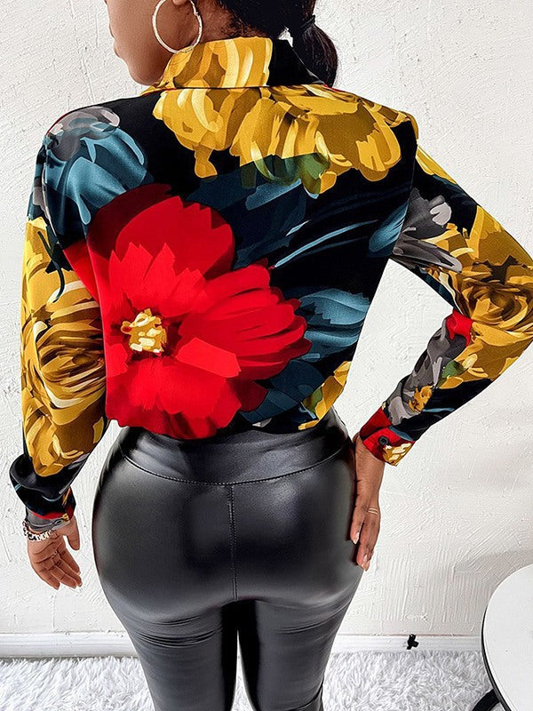 Floral Print Shirt Ins Street