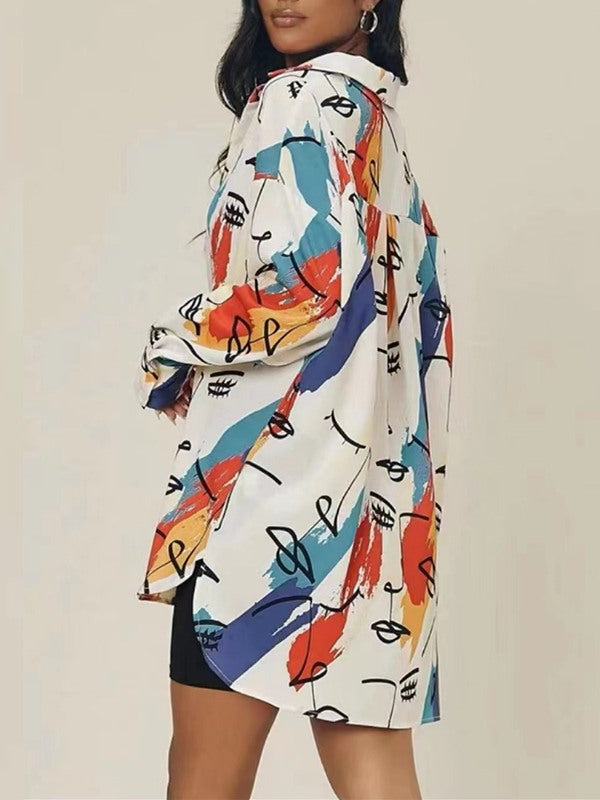 Printed Tunic Shirt Ins Street