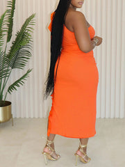 One-Shoulder Top & Slit Skirt Set Ins Street