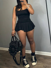 Solid Cami Top & Skirt Set Ins Street