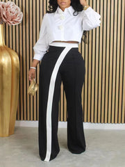 Two-Tone Combo Pants Ins Street