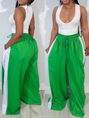 Side-Stripe Wide-Leg Pants Ins Street