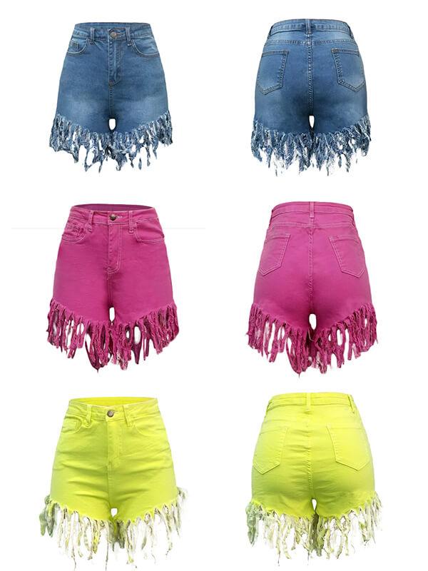 Fringe Denim Shorts--Clearance Ins Street