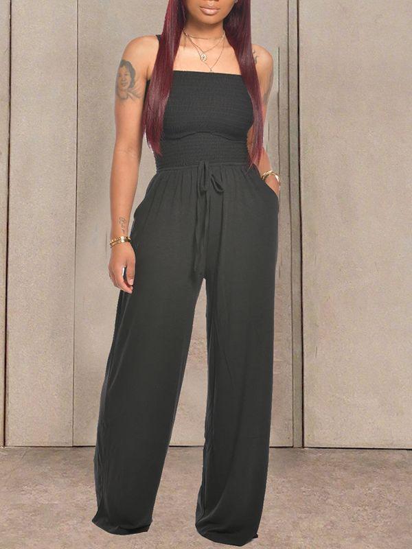 Bandeau Tied-Front Jumpsuit--Clearance Ins Street