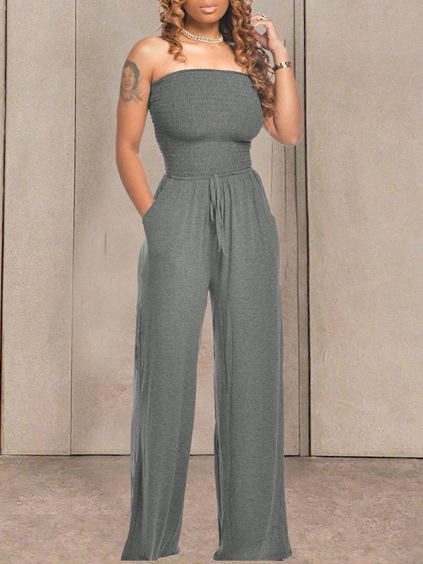 Bandeau Tied-Front Jumpsuit--Clearance Ins Street