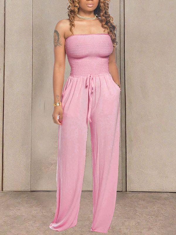 Bandeau Tied-Front Jumpsuit--Clearance Ins Street