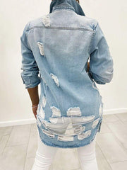 Distressed Denim Jacket Ins Street