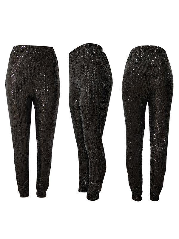 Sequin Jogger Pants Ins Street