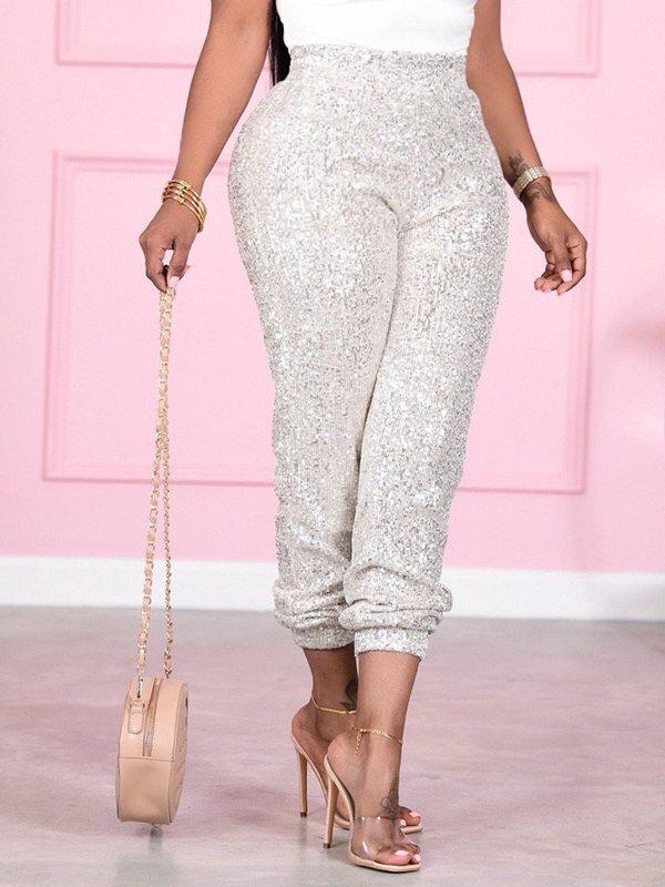 Sequin Jogger Pants Ins Street