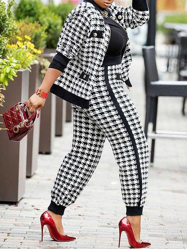 Houndstooth Jacket & Pants Set Ins Street