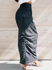 High-Waist Drawstring Skirt Ins Street