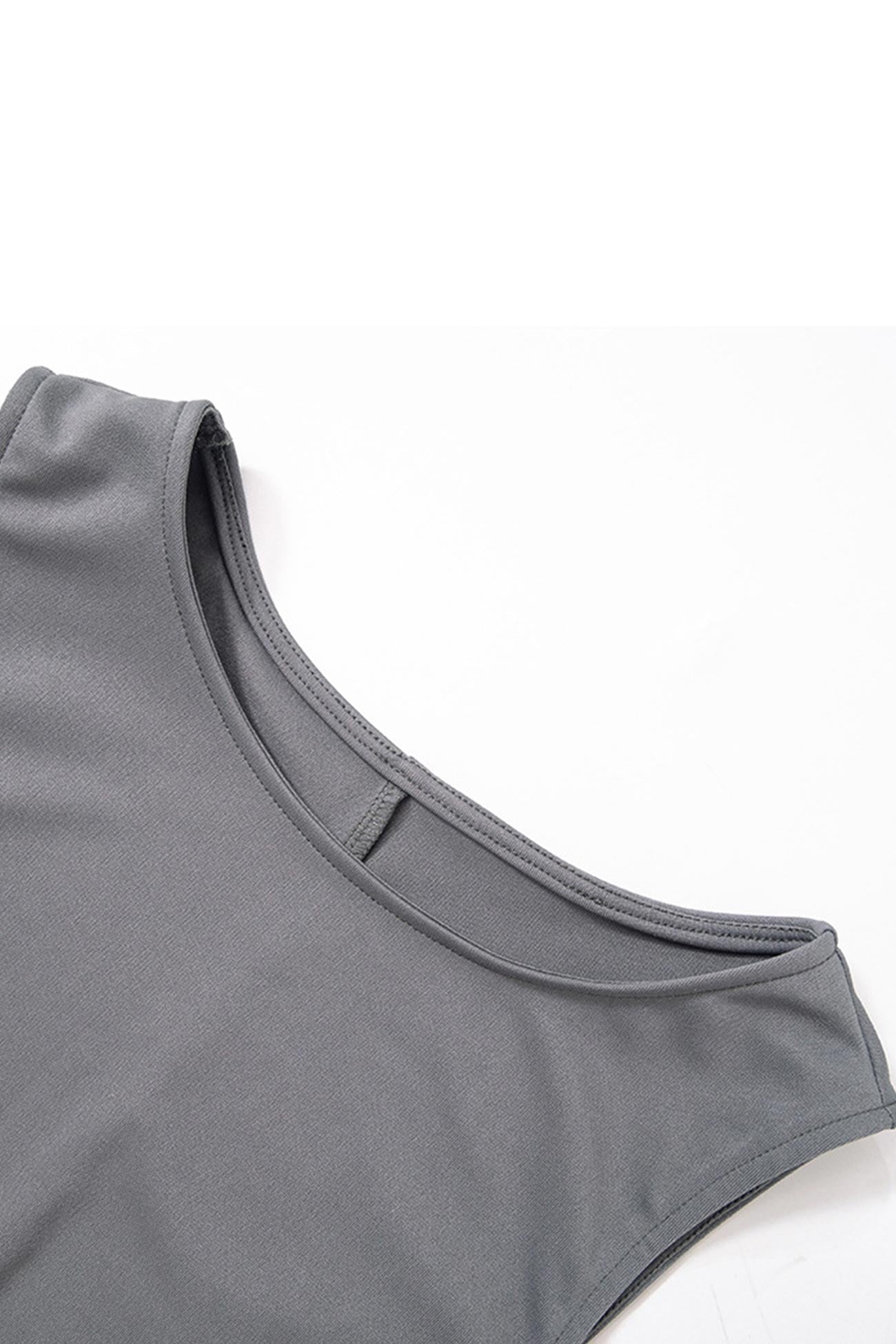 Grey Crew Neck Pack Hip Tank Dress InsStreet