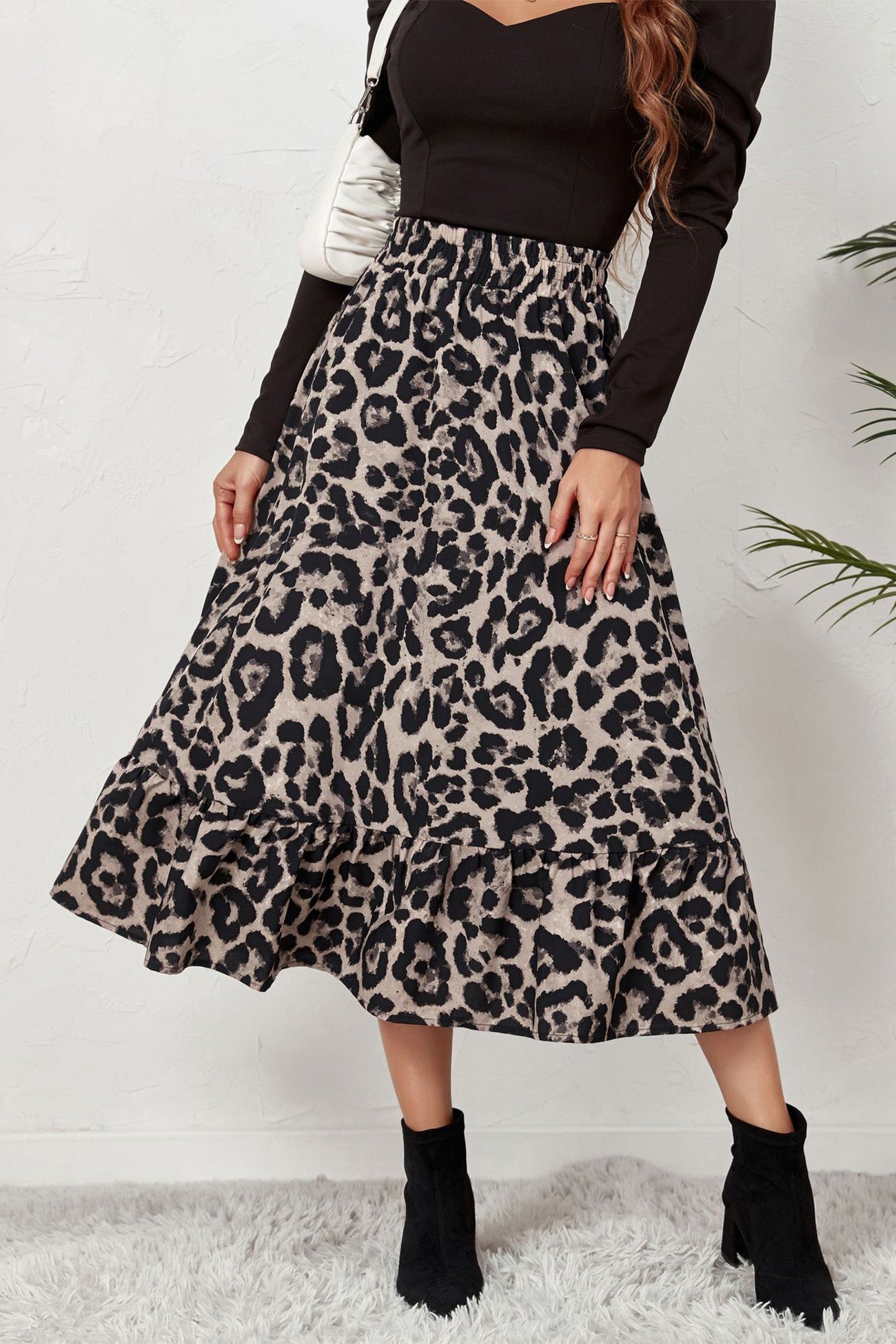 Leopard Print Pleated High Waist Skirt InsStreet