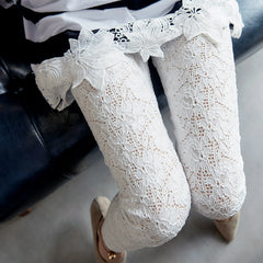 High Waist Floral See Through Strethchy  Pants InsStreet