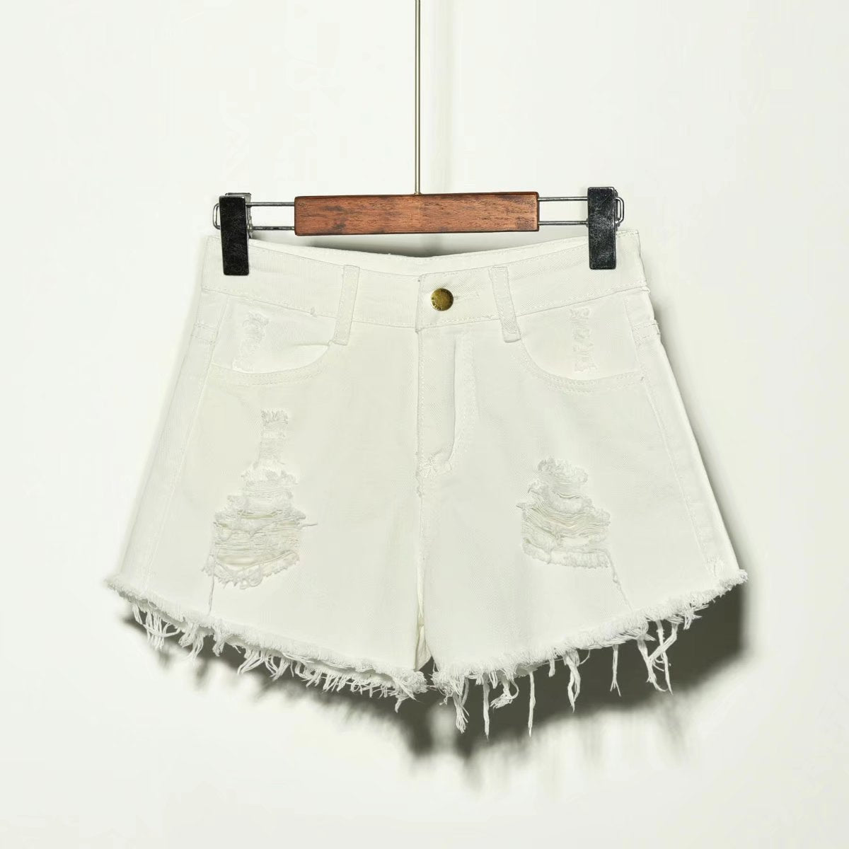 Hole Irregular Large Size Denim Shorts InsStreet