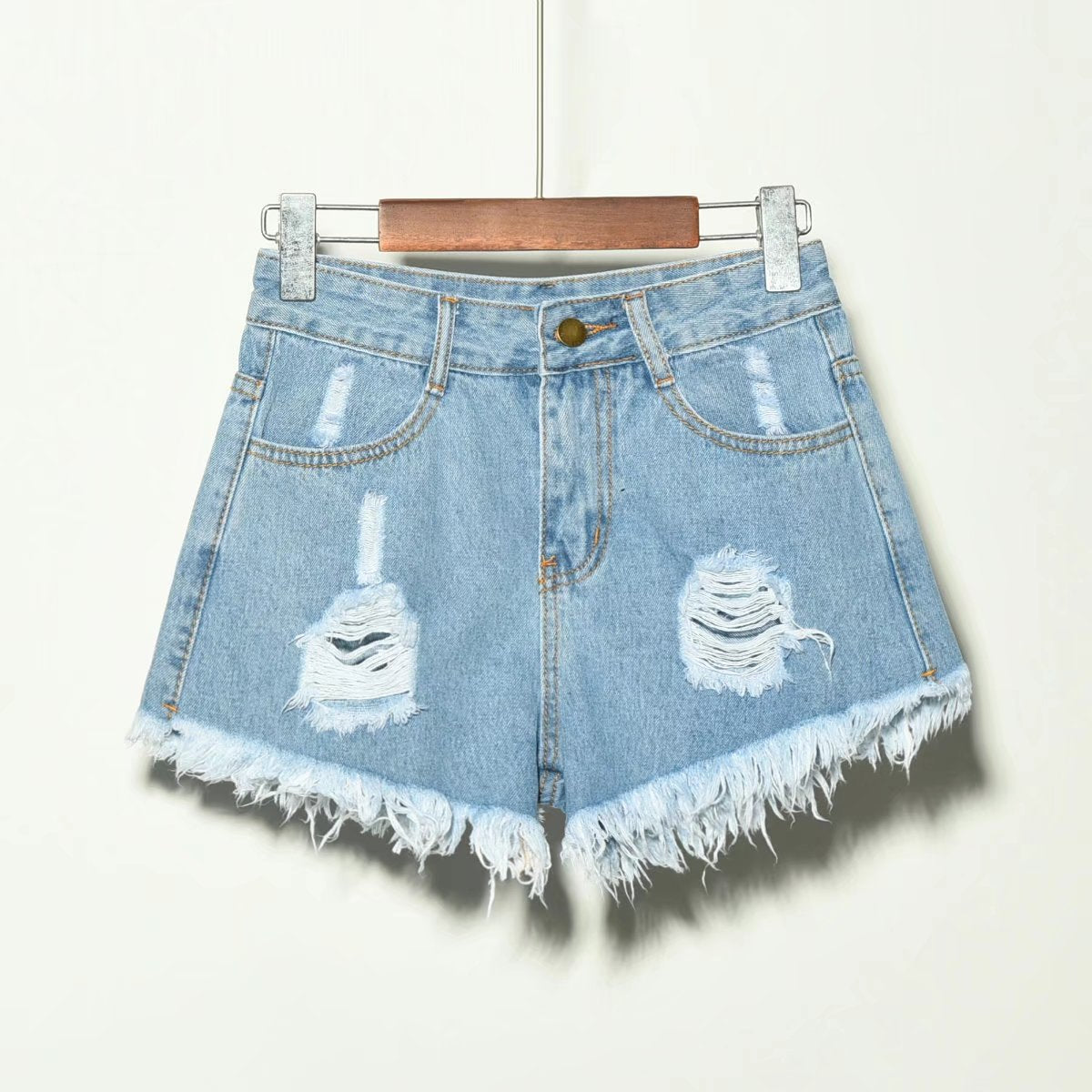 Hole Irregular Large Size Denim Shorts InsStreet