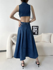 Out Denim Maxi Dress InsStreet