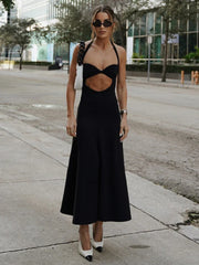 Hollow Backless Slim Sleeveless Party-ready Bandaged Evening Midi Dress InsStreet