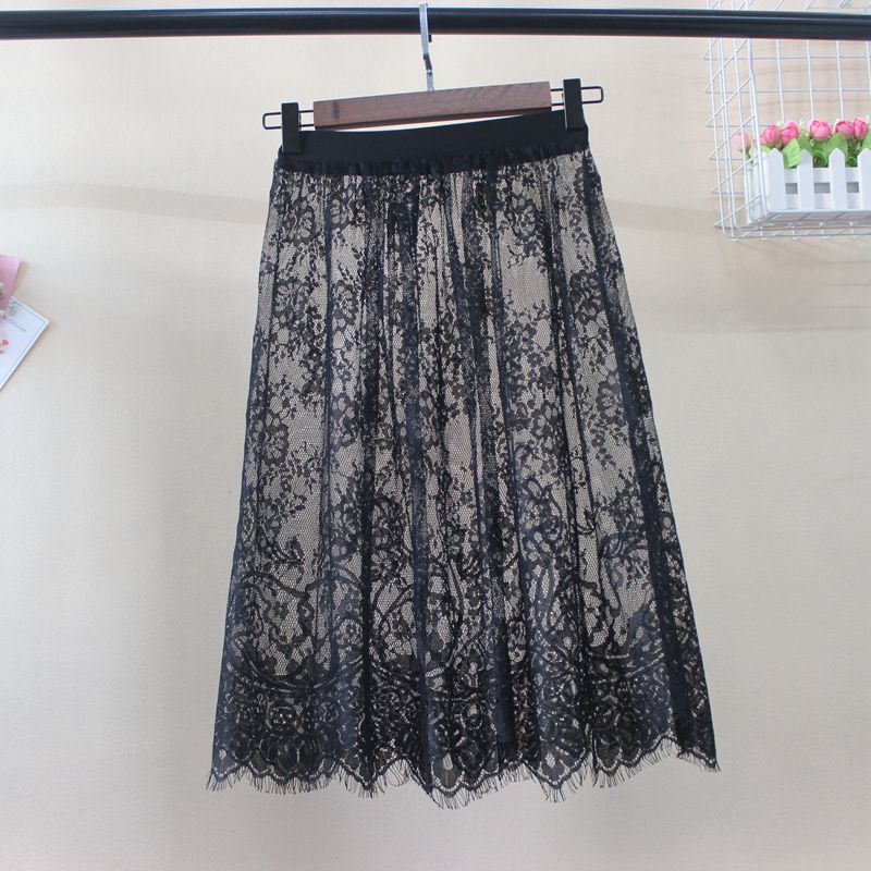 Fashion Solid Casual Mesh Lace Skirts InsStreet