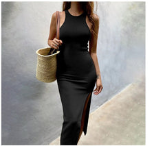 Simple And Sexy Charming High-Slit Midi Dress InsStreet