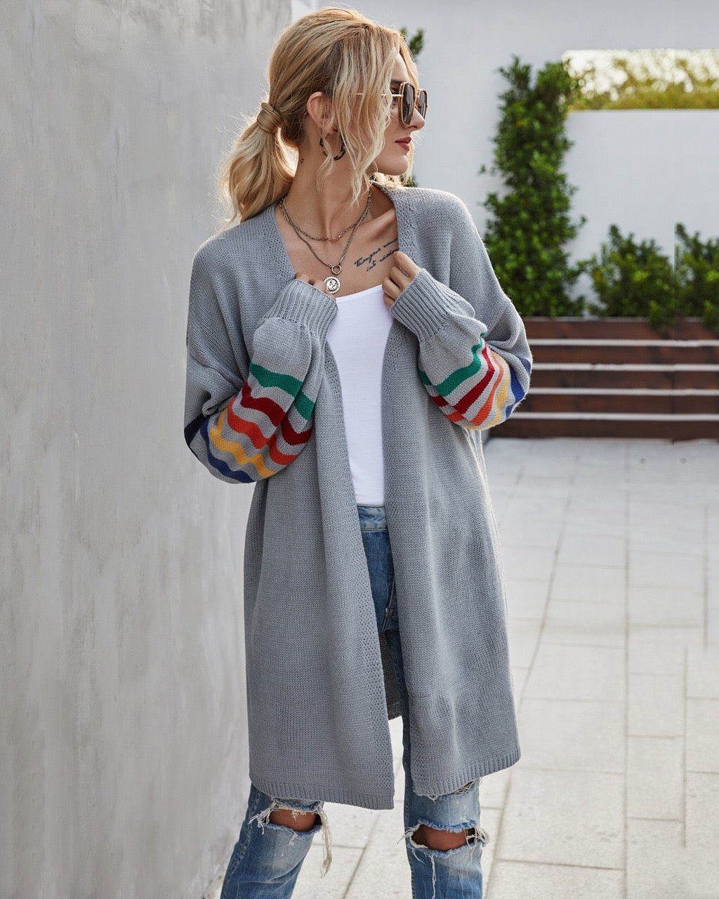 Phillip Pocketed Striped Knit Cardigan - FINAL SALE DAVI-001