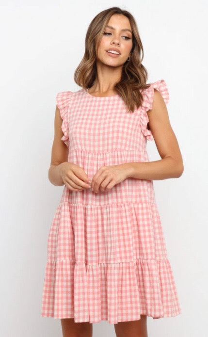 Diaz Cotton Pocketed Gingham Babydoll Tunic Ins Street