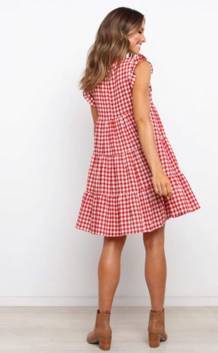 Diaz Cotton Pocketed Gingham Babydoll Tunic Ins Street