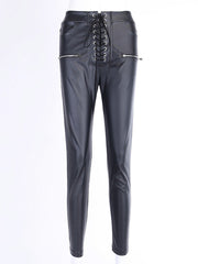 Black Faux PU Leather Pencil Pants InsStreet