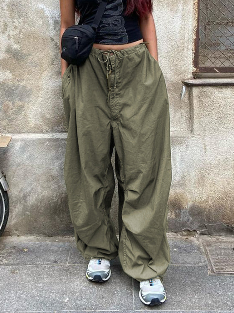 Drawstring Baggy Y2K Cargo Pants InsStreet