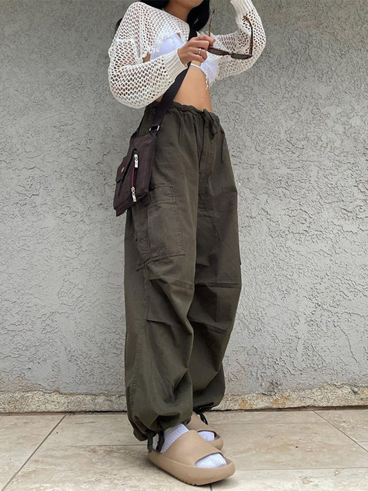 Drawstring Baggy Y2K Cargo Pants InsStreet