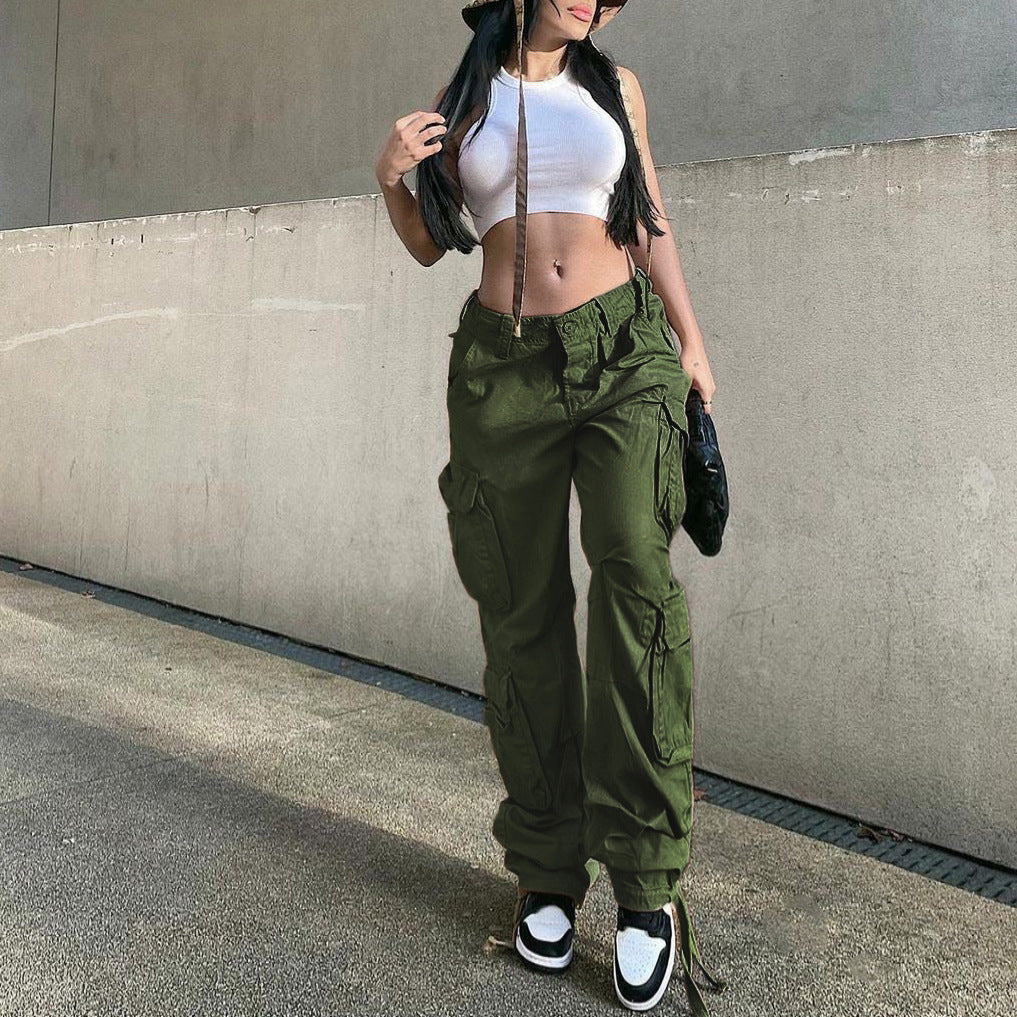 Drawstring Baggy Y2K Cargo Pants InsStreet