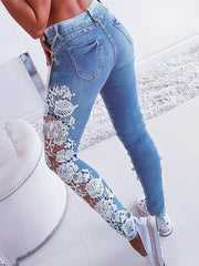 Lace Floral Crochet Hollow-Out Jeans InsStreet