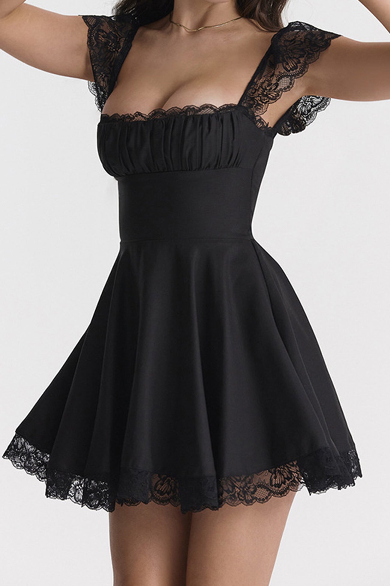 Strappy Lace Patchwork Corset Dress InsStreet