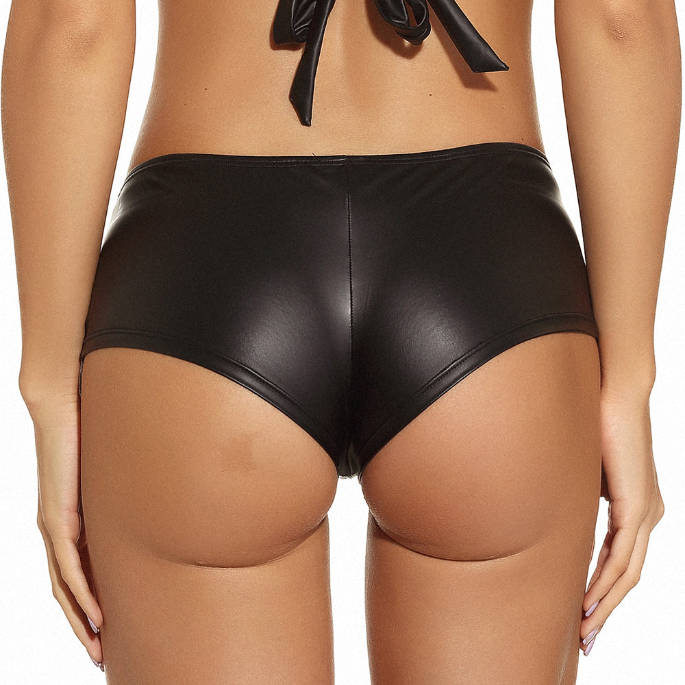 Ladies Wet Look Sexy Mini Shorts InsStreet