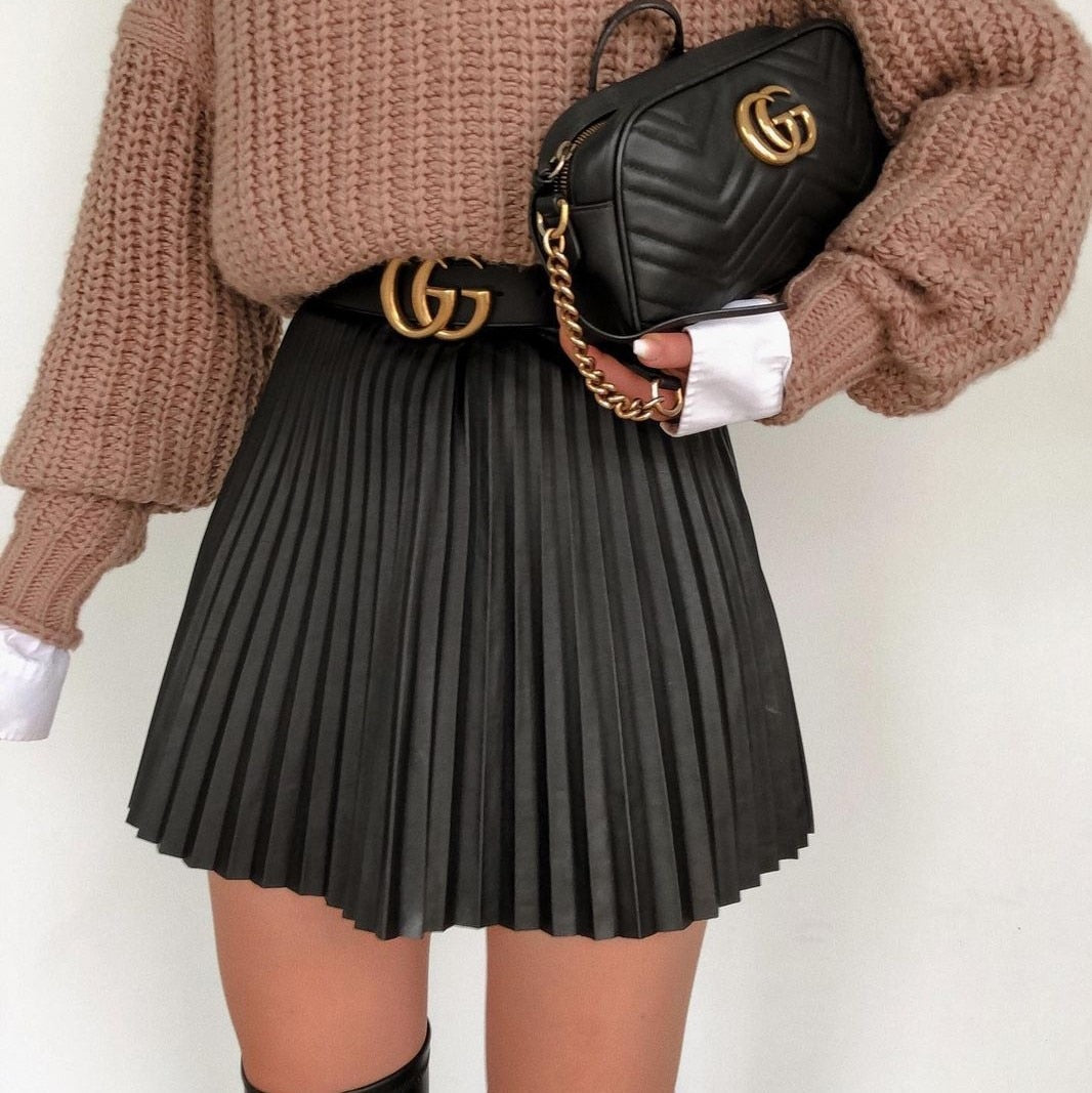 Chic High Waisted Sexy A-line Mini Fashion Skirt InsStreet