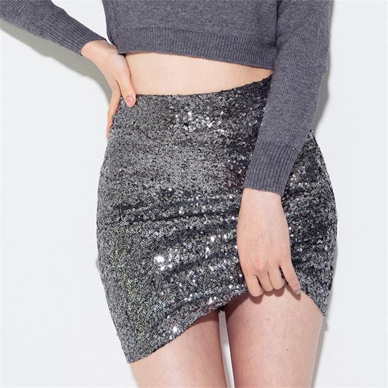 Bling Gold High Elastic Mid Long Skirt InsStreet