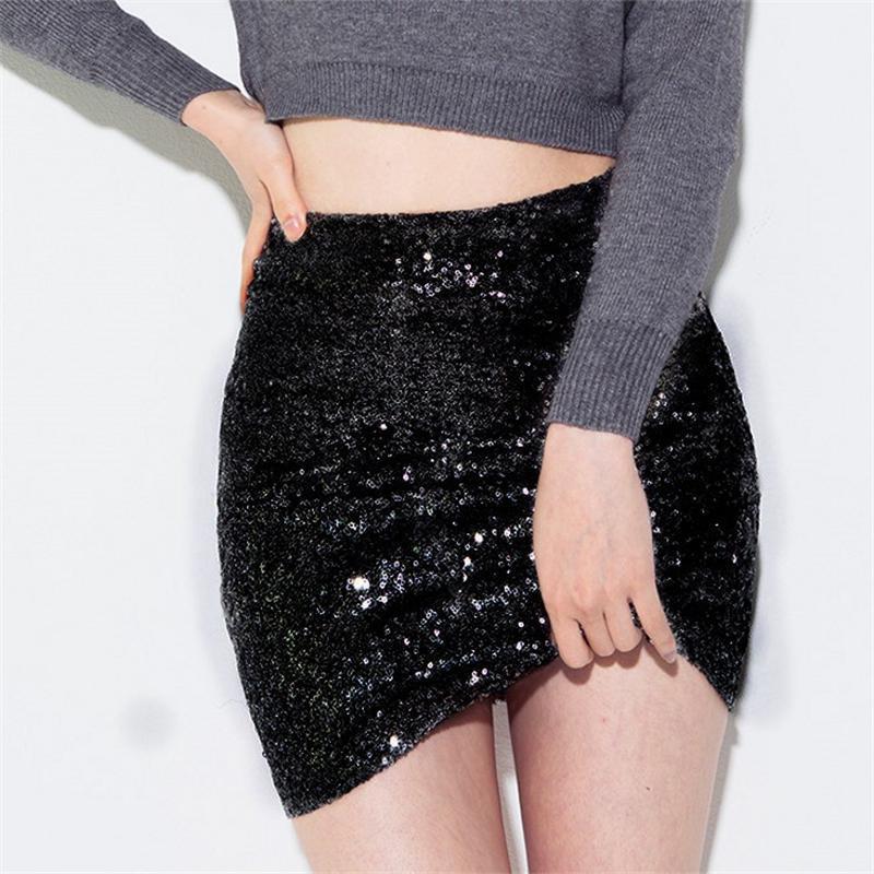 Bling Gold High Elastic Mid Long Skirt InsStreet