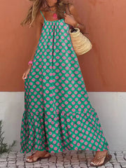 New Sleeveless Print Summer Spaghetti Strap Boho Dress InsStreet