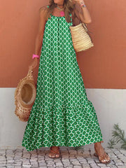 New Sleeveless Print Summer Spaghetti Strap Boho Dress InsStreet