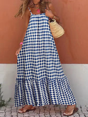 New Sleeveless Print Summer Spaghetti Strap Boho Dress InsStreet