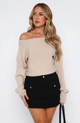 Katya Ribbed Dolman Knit Sweater - Champagne - FINAL SALE Ins Street