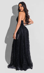 Morgan Formal Flocked Velvet Dress Ins Street