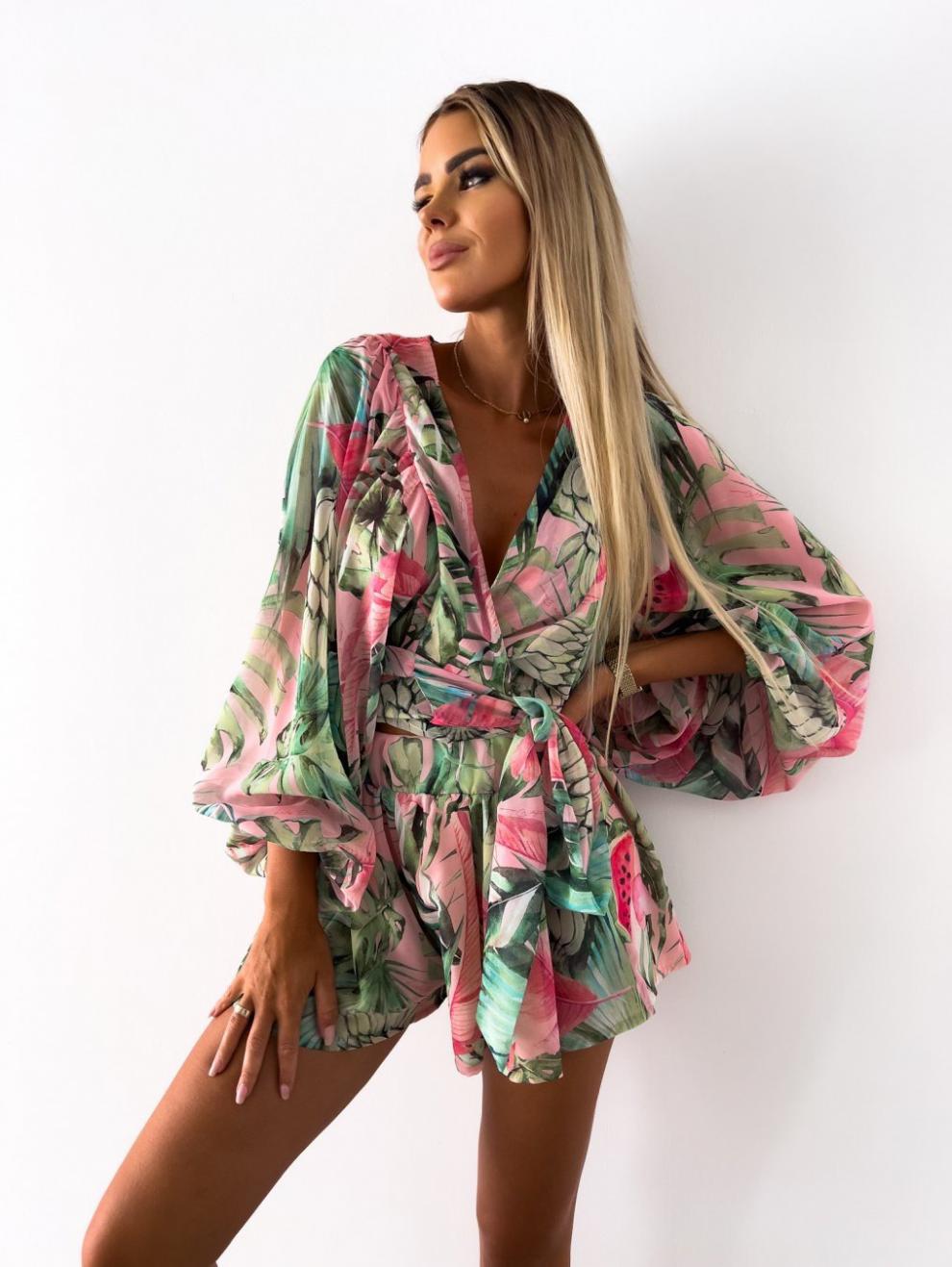 Liya Bell Sleeve Romper - Dark Olive Ins Street