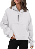 J Adore L Amour Cotton Pocketed Half Zip Pullover