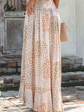 Deluca Patchwork Button Down Maxi Skirt - Sand PROM-001