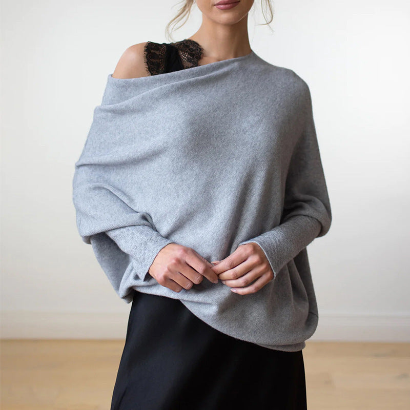 All That Ribbed Cashmere Blend Sweater - Heather Grey - FINAL SALE OLIV-001