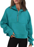 J Adore L Amour Cotton Pocketed Half Zip Pullover Ins Street