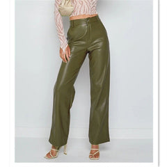 Meca High Rise Faux Leather Pants - Wine Ins Street