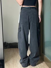 Straight High Waist Vintage Cargo Trousers InsStreet